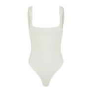 Vierkante hals bodysuit Entire Studios , White , Dames