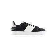 Bicolor Leren Sneakers Low-Top Stijl Armani , Black , Heren