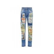 Betty Boop Denim Jeans met Patchwork Dsquared2 , Blue , Dames