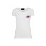 Katoenen Jersey T-shirt met bedrukte letters Dsquared2 , White , Dames