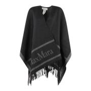 Stijlvolle Vanilla Cape Wrap Poncho Max Mara , Black , Dames