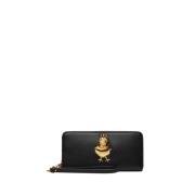 Zwarte portemonnee voor dames luxe Moschino , Black , Dames