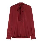 Zijden satijnen overhemd Bordeaux Max Mara , Red , Dames