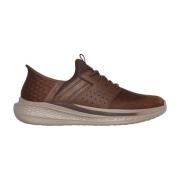 Waterdichte leren sneaker Skechers , Brown , Heren