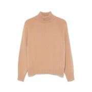 Beige Gebreide High-Neck Sweater Peserico , Beige , Dames