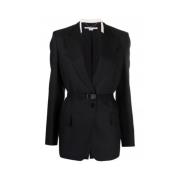 Gekruiste wollen jas met contrastdetail Stella McCartney , Black , Dam...