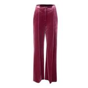 Rode Flared Broek Stretch Stof Patrizia Pepe , Red , Dames