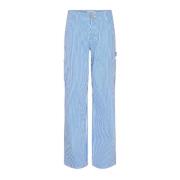 Blauwe Rechte Broek met Cargo-geïnspireerde Zakken Sofie Schnoor , Blu...