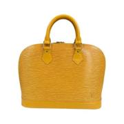 Pre-owned Leather handbags Louis Vuitton Vintage , Yellow , Dames