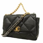 Pre-owned Leather chanel-bags Chanel Vintage , Black , Dames