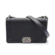 Pre-owned Leather shoulder-bags Chanel Vintage , Black , Dames