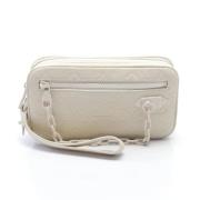 Pre-owned Leather clutches Louis Vuitton Vintage , White , Dames