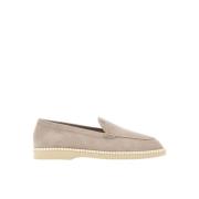 Fluwelen Leren Mocassins met Monogram Hogan , Beige , Dames