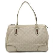 Pre-owned Leather totes Gucci Vintage , White , Dames