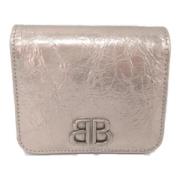 Pre-owned Leather wallets Balenciaga Vintage , Beige , Dames