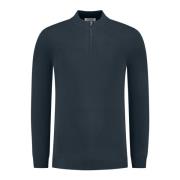 Essentiële Gebreide Half-Zip Trui Pure Path , Blue , Heren