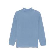 Blauwe Geribbelde Gebreide Trui Le Tricot Perugia , Blue , Dames