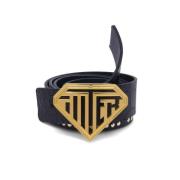 Zwarte Leren Riem Club Dogo Iuter , Black , Heren