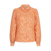 Bloem Jacquard Basic Blouse Amber Glow Esqualo , Orange , Dames