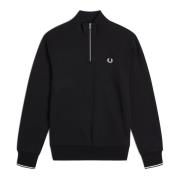 Half Zip Sweatshirt Zwart Gestreepte Achterkant Fred Perry , Black , H...