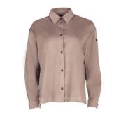 Beige Fleece Suède-effect Shirt RRD , Beige , Dames