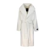 Gebreide Bontjas met Sjaalkraag Elisabetta Franchi , White , Dames