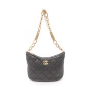 Pre-owned Leather shoulder-bags Chanel Vintage , Black , Dames