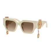 Witte Acetaat Dames Zonnebril Philipp Plein , White , Dames