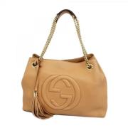 Pre-owned Leather gucci-bags Gucci Vintage , Beige , Dames