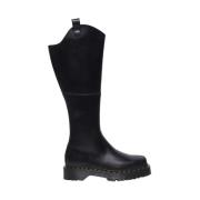 Zwarte Leren Modieuze Laarzen Dr. Martens , Black , Dames