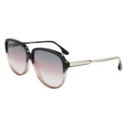 Grijze en Roze Acetaat Zonnebril Victoria Beckham , Multicolor , Dames