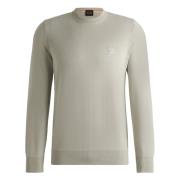 Zachte Gebreide Trui met Logo Patch Hugo Boss , Beige , Heren