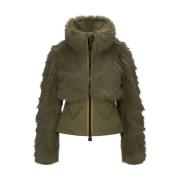 Eco Fur Bonded Short Jacket K-Way , Green , Dames