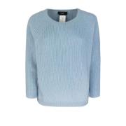 Blauwe Sweater Mohair Mix Regular Fit Max Mara , Blue , Dames