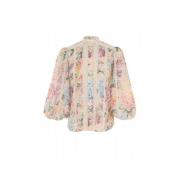 Bloemen kant lange mouw shirt Zimmermann , Multicolor , Dames