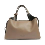 Beige Leren Schoudertas met Afneembare Band Tod's , Brown , Dames