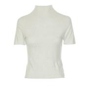 Gebreide Turtle Neck Cropped T-Shirt Drykorn , White , Dames