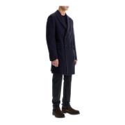 Klassieke Wol Kasjmier Midi Jas Ermenegildo Zegna , Blue , Heren