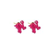 Gouden Fuchsia Monogram Oorbellen Palm Angels , Pink , Dames