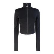 Zwarte Bikerjas met hoge kraag Patrizia Pepe , Black , Dames