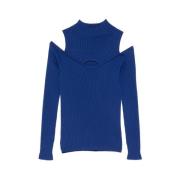 Blauwe Wol Cold Shoulder Sweater D.Exterior , Blue , Dames