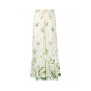 Bloemen Wijde Broek RED Valentino , Beige , Dames