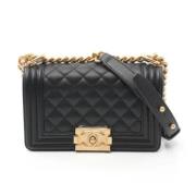 Pre-owned Leather shoulder-bags Chanel Vintage , Black , Dames