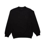 Zwart Logo Crewneck Katoen Lange Mouw Rassvet , Black , Heren