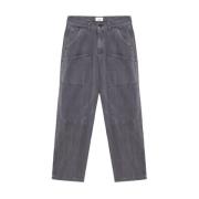 Super Knee Denim Jeans Grijs Amish , Gray , Heren