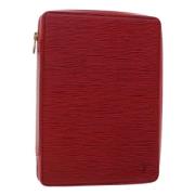 Pre-owned Leather clutches Louis Vuitton Vintage , Red , Dames