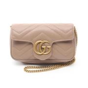 Pre-owned Leather shoulder-bags Gucci Vintage , Pink , Dames