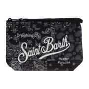 Neopreen clutch met print en rits MC2 Saint Barth , Black , Dames