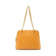 Pre-owned Leather shoulder-bags Chanel Vintage , Yellow , Dames