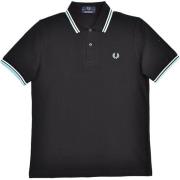 Originele Twin Tipped Polo Zwart Fred Perry , Black , Heren